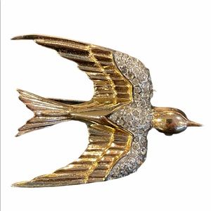 VTG gold plt sterling silver Danecraft  bird